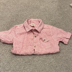 Me & Henry Red White Stripe Breezy Button Up Shirt